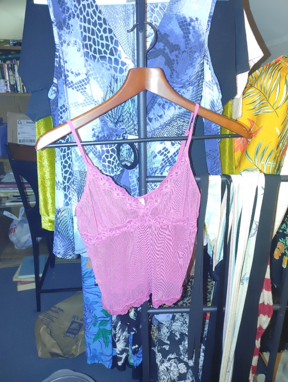 Pink Lace Cami Tank Top